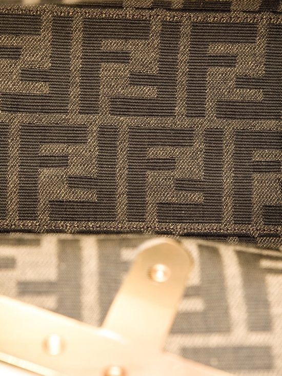 Fendi First Small Brown Leather Bag Gold FF Clutch Crossbody Authentic - Picture 6 of 7